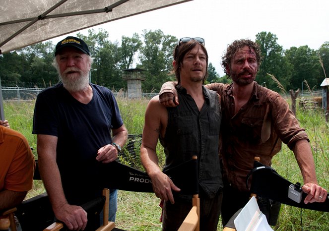 The Walking Dead - Désespéré - Tournage - Scott Wilson, Norman Reedus, Andrew Lincoln