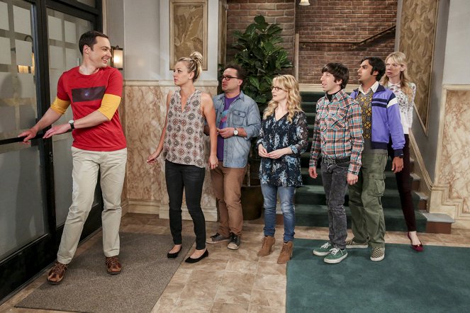 The Big Bang Theory - Die Nowitzki-Provokation - Filmfotos - Jim Parsons, Kaley Cuoco, Johnny Galecki, Melissa Rauch, Simon Helberg, Kunal Nayyar, Riki Lindhome