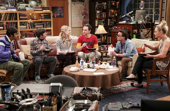The Big Bang Theory - Die Nowitzki-Provokation - Filmfotos - Kunal Nayyar, Simon Helberg, Riki Lindhome, Jim Parsons, Johnny Galecki, Kaley Cuoco