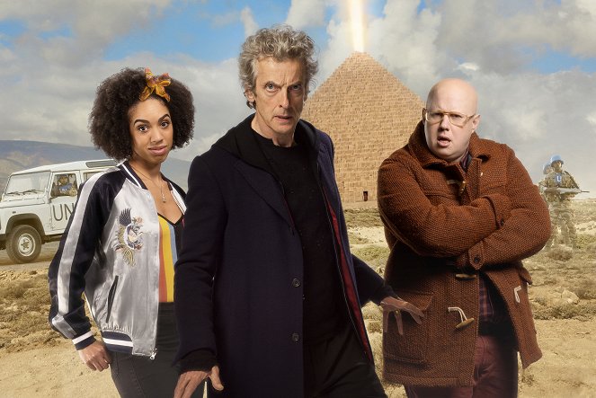Doctor Who - The Pyramid at the End of the World - Promoción - Pearl Mackie, Peter Capaldi, Matt Lucas