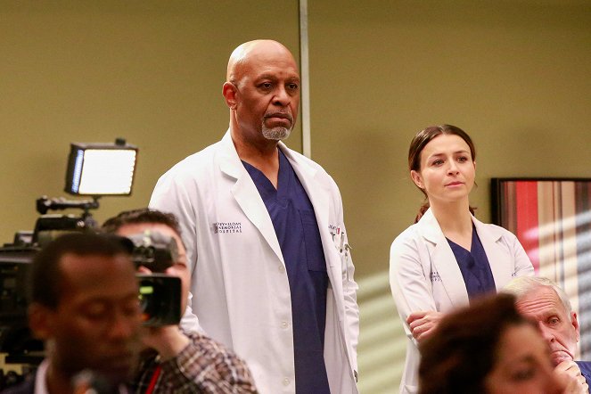 Grey's Anatomy - Season 13 - Don't Stop Me Now - Photos - James Pickens Jr., Caterina Scorsone