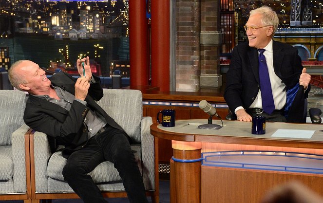 Late Show with David Letterman - Van film - Michael Keaton, David Letterman