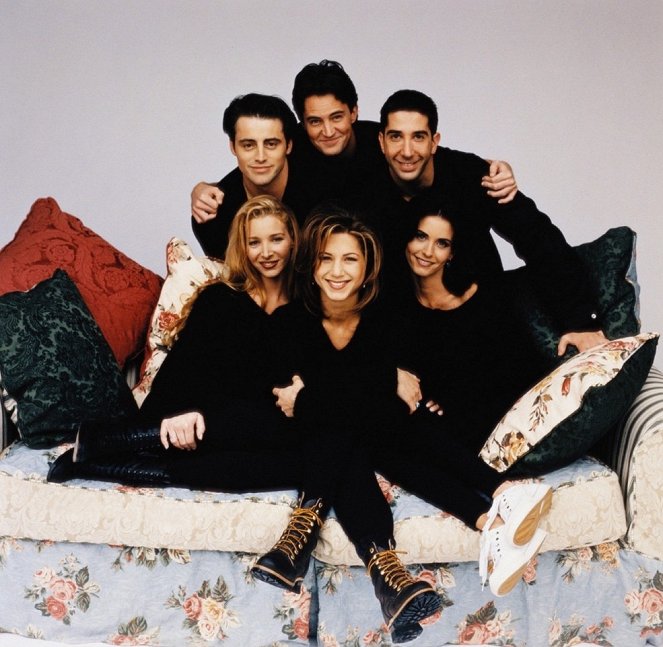 Friends - Season 1 - Werbefoto - Matt LeBlanc, Matthew Perry, David Schwimmer, Lisa Kudrow, Jennifer Aniston, Courteney Cox