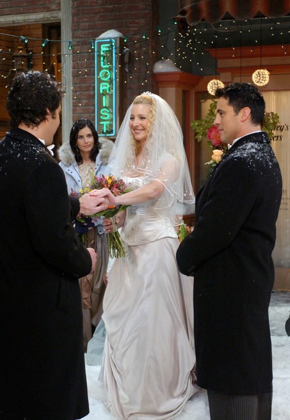 Przyjaciele - Season 10 - Ten ze ślubem Phoebe - Z filmu - Courteney Cox, Lisa Kudrow, Matt LeBlanc