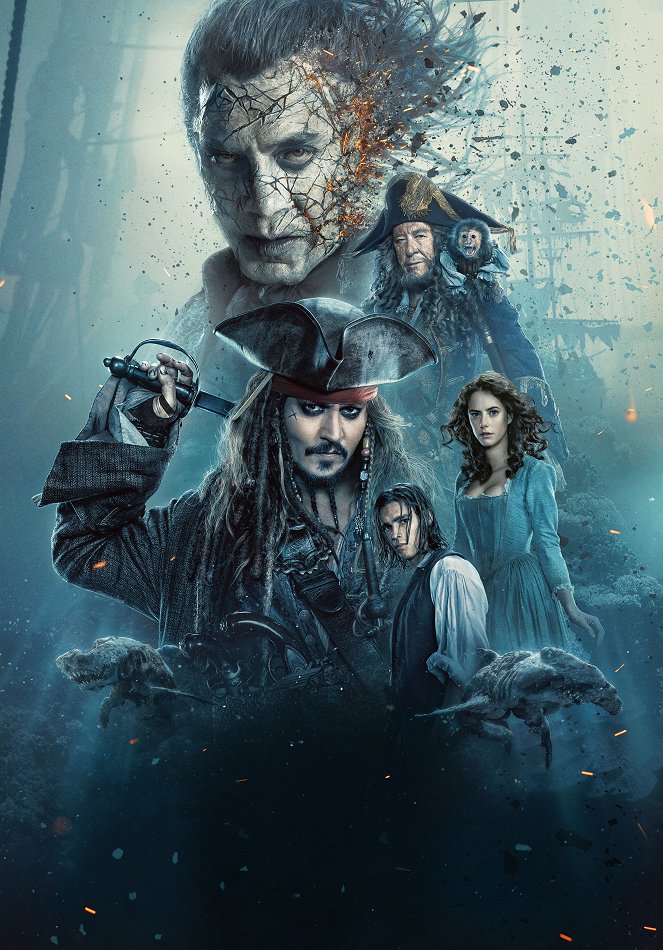 Pirates of the Caribbean: Salazars Rache - Werbefoto - Javier Bardem, Johnny Depp, Brenton Thwaites, Geoffrey Rush, Kaya Scodelario