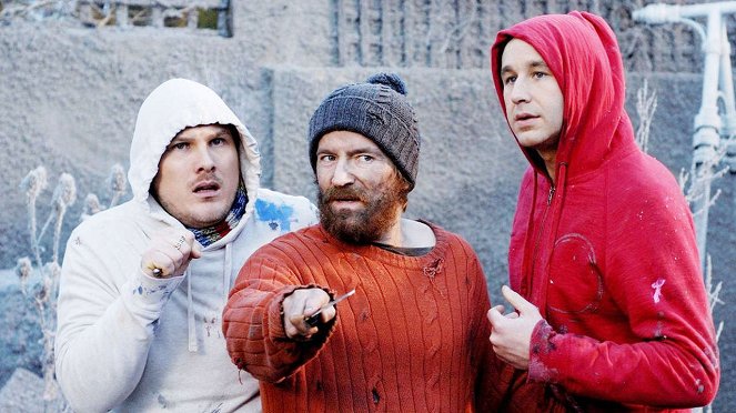 Frequently Asked Questions About Time Travel - Filmfotos - Marc Wootton, Dean Lennox Kelly, Chris O'Dowd
