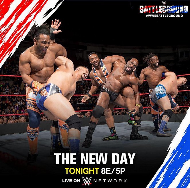 WWE Battleground - Werbefoto - Austin Watson, Ettore Ewen, Kofi Sarkodie-Mensah