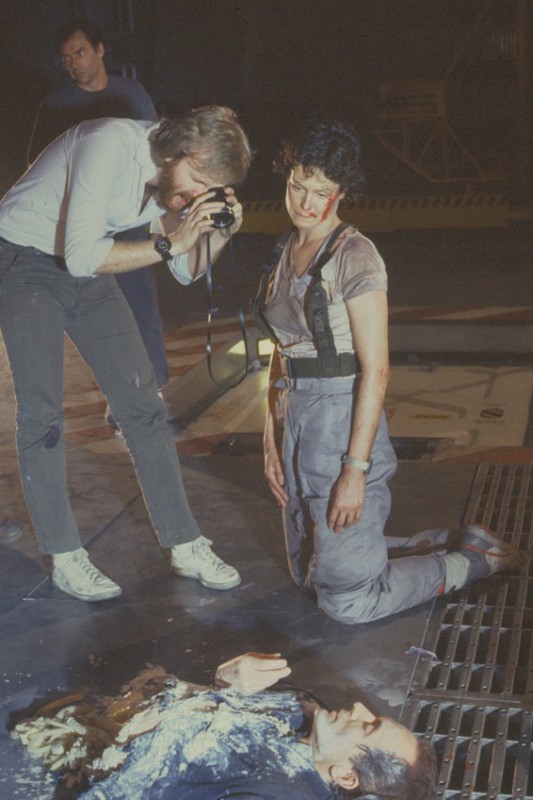 Aliens - Kuvat kuvauksista - James Cameron, Sigourney Weaver