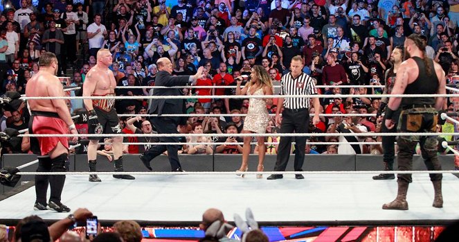 WWE SummerSlam - Photos - Brock Lesnar, Paul Heyman, Joseann Offerman, Joe Anoa'i