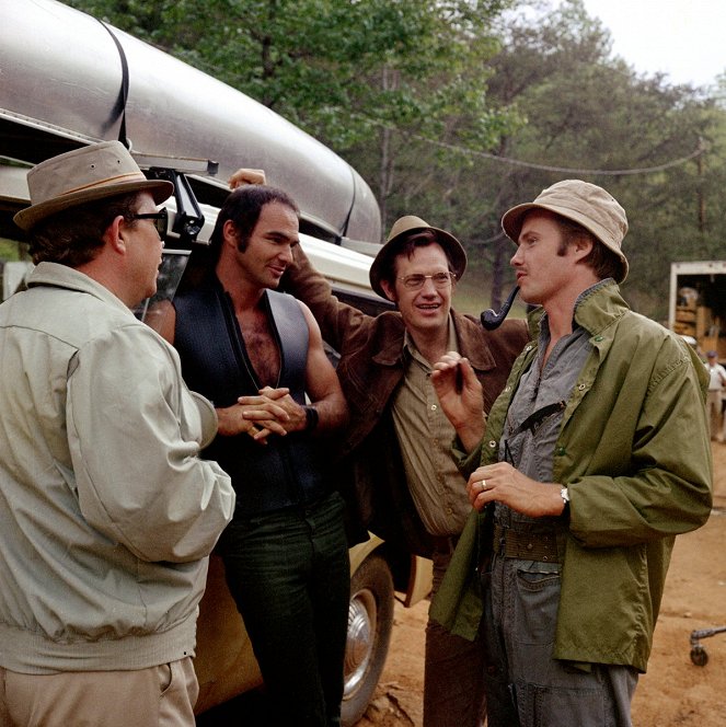 Deliverance - Van de set - Ned Beatty, Burt Reynolds, Ronny Cox, Jon Voight