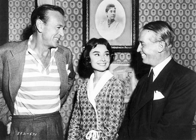 Popoludňajšia láska - Z nakrúcania - Gary Cooper, Audrey Hepburn, Maurice Chevalier