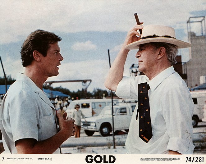 Gold - Lobbykarten - Roger Moore, Ray Milland