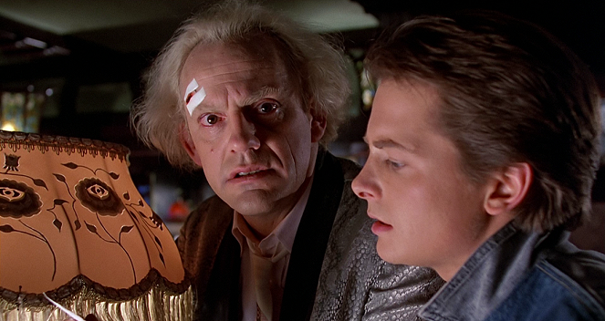 Zurück in die Zukunft - Filmfotos - Christopher Lloyd, Michael J. Fox