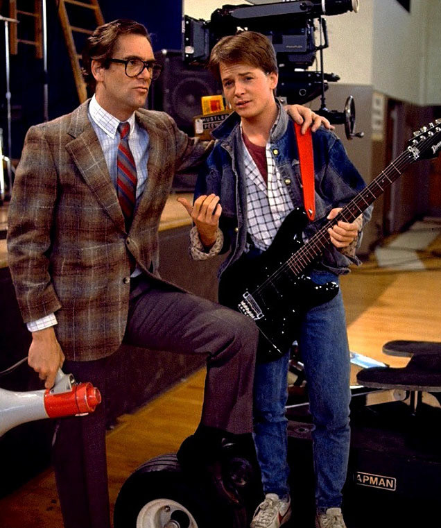 Back to the Future - Van de set - Huey Lewis, Michael J. Fox