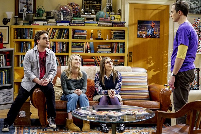 The Big Bang Theory - Die Professor-Proton-Renaissance - Filmfotos - Johnny Galecki, Kaley Cuoco, Mayim Bialik, Jim Parsons