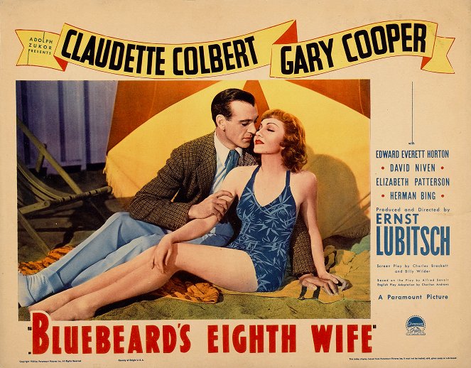 Blaubarts achte Frau - Lobbykarten - Gary Cooper, Claudette Colbert