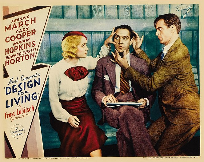 Design for Living - Lobbykaarten - Miriam Hopkins, Fredric March, Gary Cooper