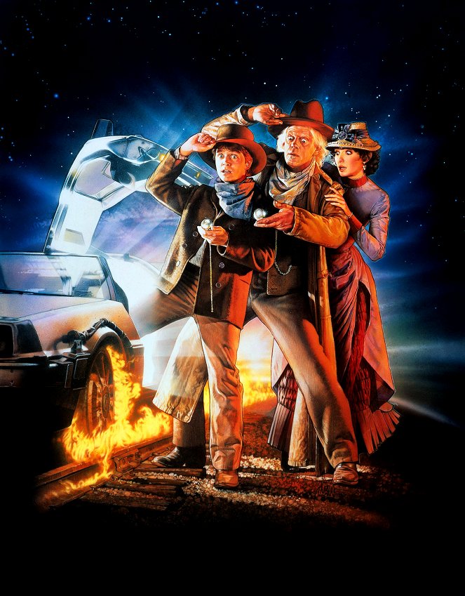 Zurück in die Zukunft III - Werbefoto - Michael J. Fox, Christopher Lloyd, Mary Steenburgen