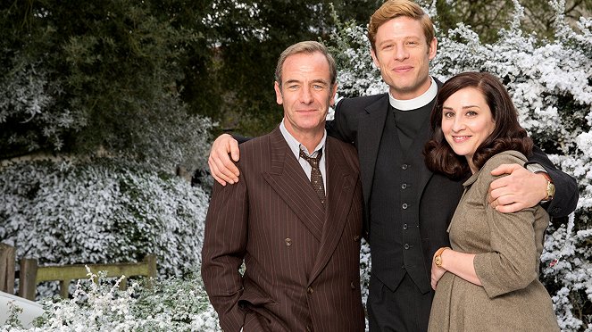 Grantchester - Ermittler im Auftrag des Herrn - Werbefoto - Robson Green, James Norton, Morven Christie