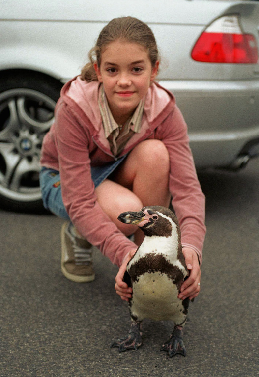 Amundsen der Pinguin - Del rodaje - Lea Kurka, Charly der Pinguin