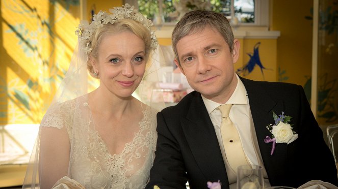 Sherlock - Werbefoto - Amanda Abbington, Martin Freeman