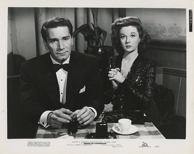 La Maison des étrangers - Cartes de lobby - Richard Conte, Susan Hayward