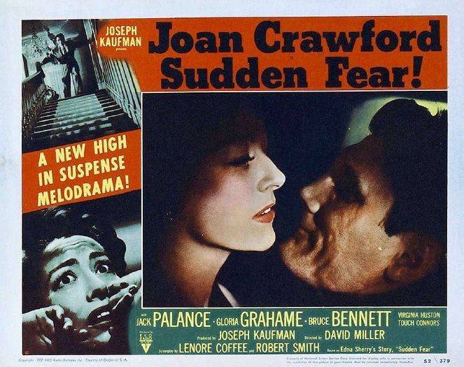Sudden Fear - Lobby Cards - Joan Crawford, Jack Palance
