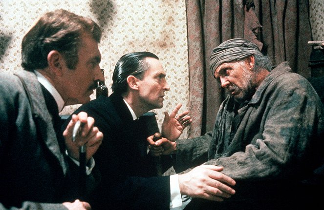 Dobrodružství Sherlocka Holmese - Mrzák - Z filmu - David Burke, Jeremy Brett, Norman Jones
