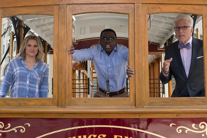 The Good Place - The Trolley Problem - Photos - Kristen Bell, William Jackson Harper, Ted Danson