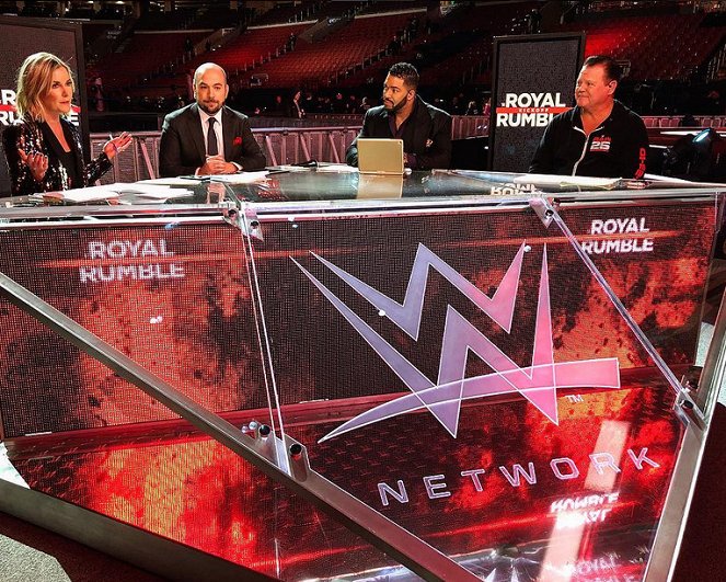 WWE Royal Rumble - Kuvat kuvauksista - Renee Paquette, Peter Rosenberg, David Otunga, Jerry Lawler