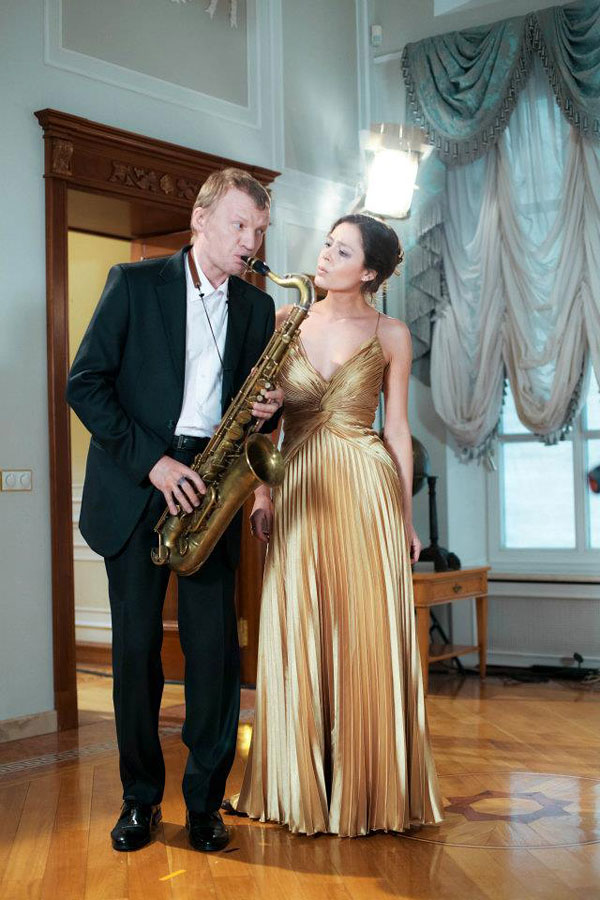 Solo na saxofoně - Kuvat kuvauksista - Aleksey Serebryakov, Elena Lyadova