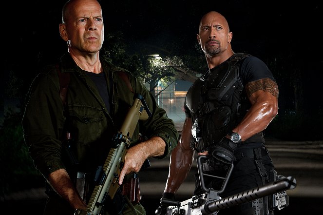 G.I. Joe: La venganza - Promoción - Bruce Willis, Dwayne Johnson
