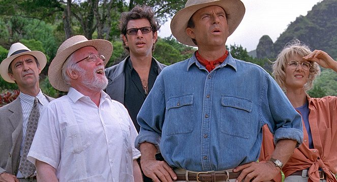 Jurassic Park - Van film - Martin Ferrero, Richard Attenborough, Jeff Goldblum, Sam Neill, Laura Dern