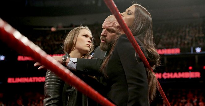 WWE Elimination Chamber - Photos - Ronda Rousey, Paul Levesque, Stephanie McMahon