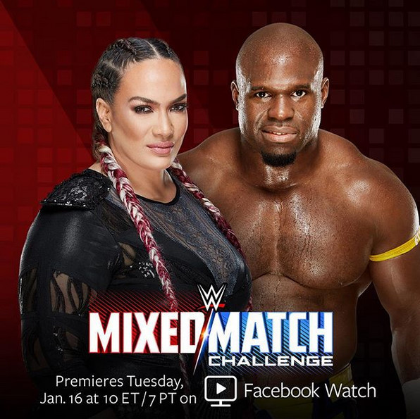 WWE Mixed Match Challenge - Werbefoto - Savelina Fanene, Sesugh Uhaa