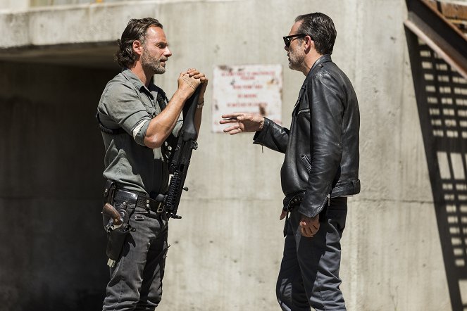 The Walking Dead - Season 8 - Erster Kampf - Dreharbeiten - Andrew Lincoln, Jeffrey Dean Morgan