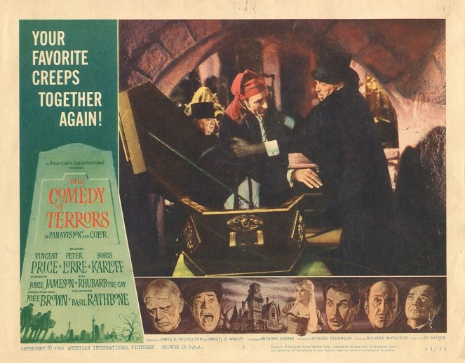 The Comedy of Terrors - Lobby karty - Basil Rathbone, Vincent Price