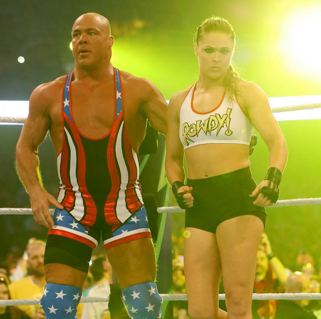 WrestleMania 34 - Photos - Kurt Angle, Ronda Rousey