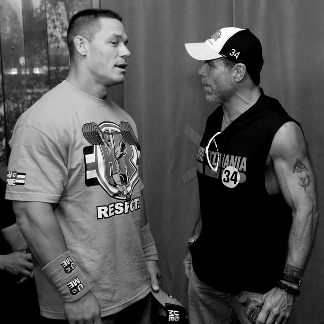 WrestleMania 34 - Z natáčení - John Cena, Shawn Michaels