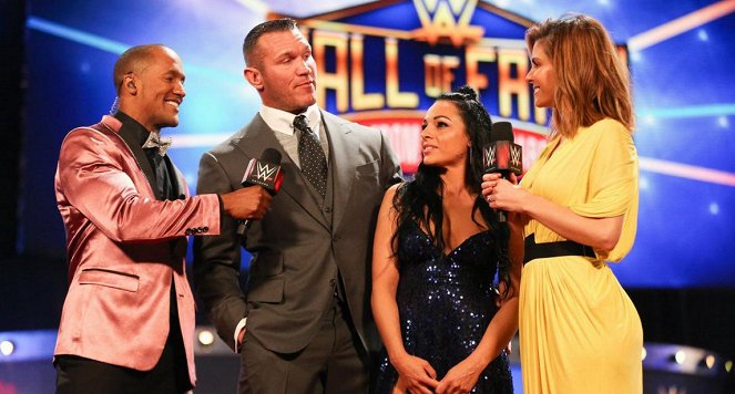 WWE Hall of Fame 2018 - Tournage - Bryan J. Kelly, Randy Orton, Maria Menounos