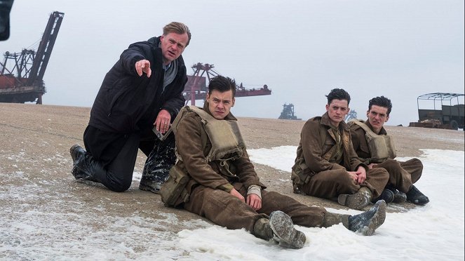 Dunkerque - Tournage - Christopher Nolan, Harry Styles, Aneurin Barnard, Fionn Whitehead