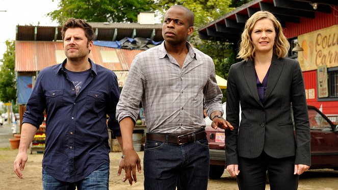 Psych - Season 7 - No Country for Two Old Men - Photos - James Roday Rodriguez, Dulé Hill, Maggie Lawson