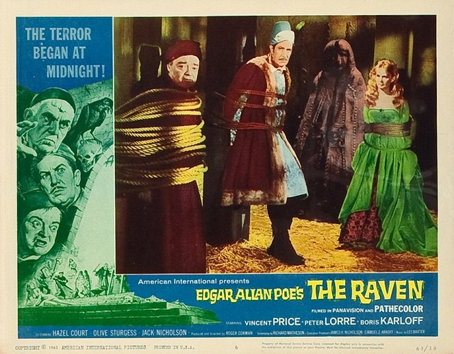 the raven - Lobbykarten - Peter Lorre, Vincent Price, Olive Sturgess