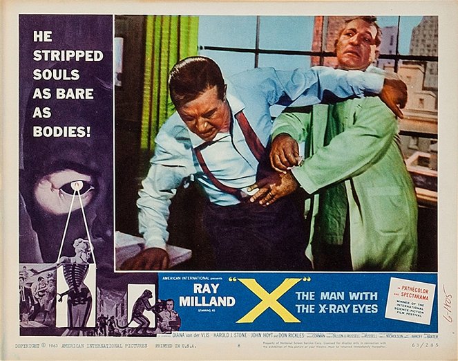X - Człowiek, który widział więcej - Lobby karty - Ray Milland, Harold J. Stone