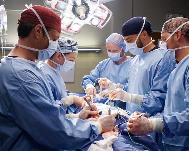 Grey's Anatomy - Season 12 - At Last - Photos - Martin Henderson, Ellen Pompeo, Jesse Williams, Justin Chambers