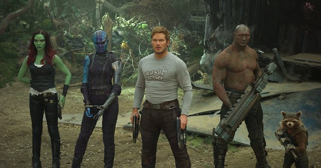 Guardians of the Galaxy Vol. 2 - Filmfotos - Zoe Saldana, Karen Gillan, Chris Pratt, Dave Bautista