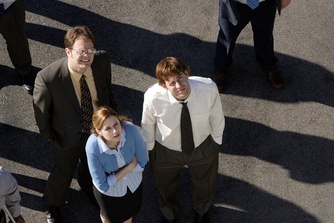O Escritório - Treino de segurança - Do filme - Rainn Wilson, Jenna Fischer, John Krasinski