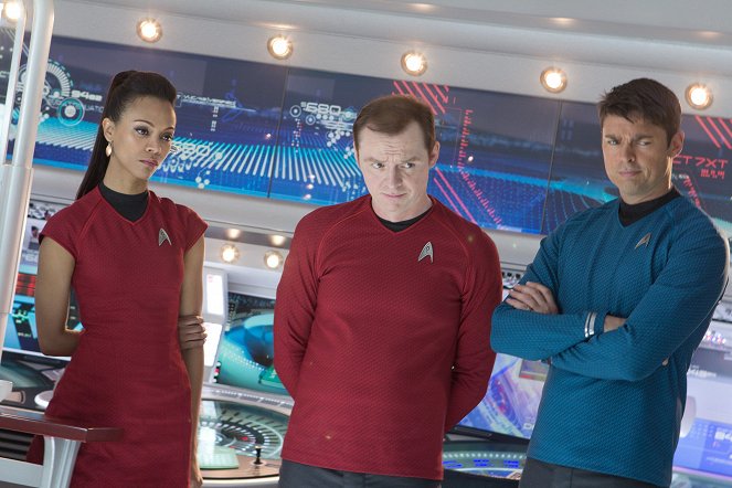 Star Trek - Sötétségben - Filmfotók - Zoe Saldana, Simon Pegg, Karl Urban