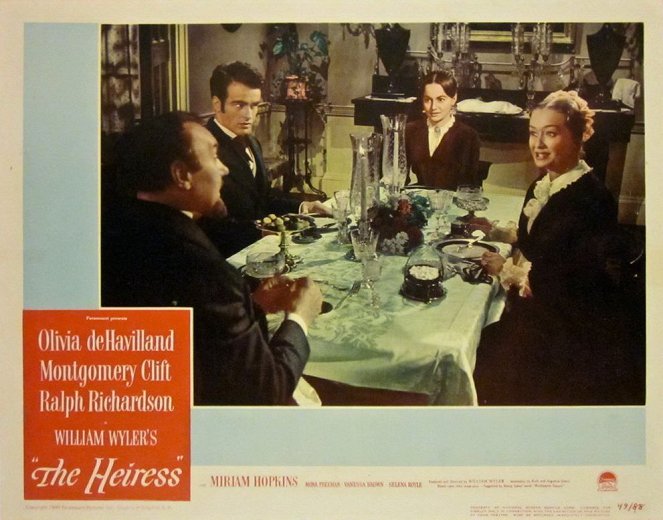 Die Erbin - Lobbykarten - Ralph Richardson, Montgomery Clift, Olivia de Havilland, Miriam Hopkins