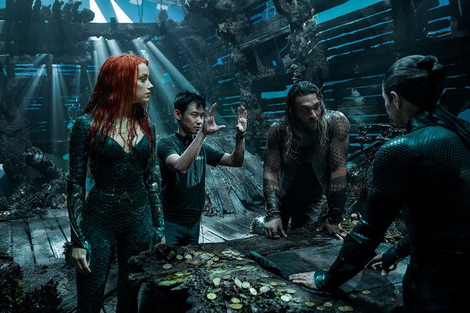 Aquaman - Forgatási fotók - Amber Heard, James Wan, Jason Momoa